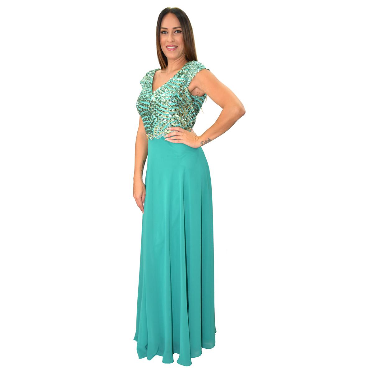 Vestido verde grande - Tienda Atrevida | Vestidos de Fiesta y Celebraciones Palmas, Vestidos largos, Tallas Grandes